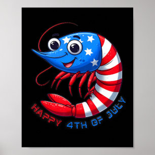 Poster Bonne crevette Célébrer 4 juillet Enfants Hommes F
