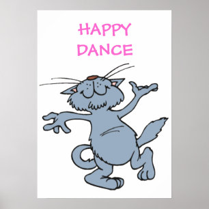 Poster Bonne Danse Drôle Drôle Joyeux Chat Dansant