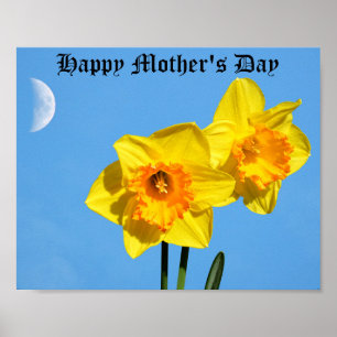 Poster Bonne fête des mères Daffodils médaille d'or Poste