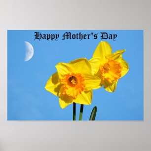 Poster Bonne fête des mères Daffodils médaille d'or Poste