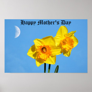 Poster Bonne fête des mères Daffodils médaille d'or Poste