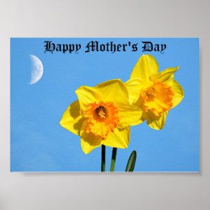 Poster Bonne fête des mères Daffodils médaille d'or Poste