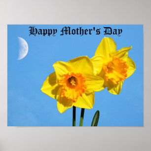 Poster Bonne fête des mères Daffodils médaille d'or Poste