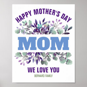 POSTER BONNE FÊTE DES MÈRES MAMAN CADEAU PERSONNALISÉ
