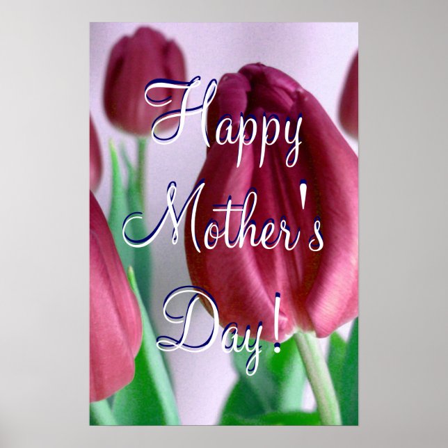 Poster Bonne fête des mères Rosey Tulips (Devant)