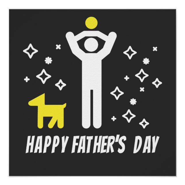 Poster Bonne Fête des pères design mignon (Devant)