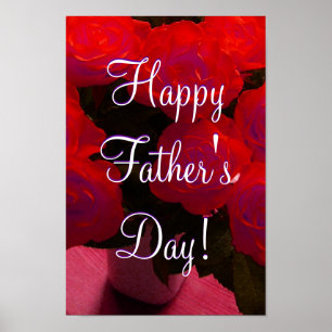 Poster Bonne Fête des pères Roses rouges
