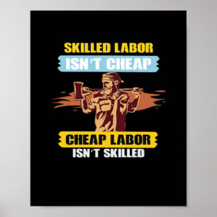 Poster Bonne fête du travail - Le travail qualifié n’est 