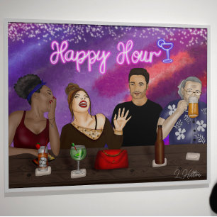 Poster Bonne heure ART NUMÉRIQUE