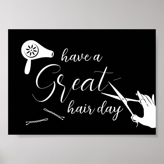 Poster Bonne Journée De Cheveux Salon Moderne (Devant)