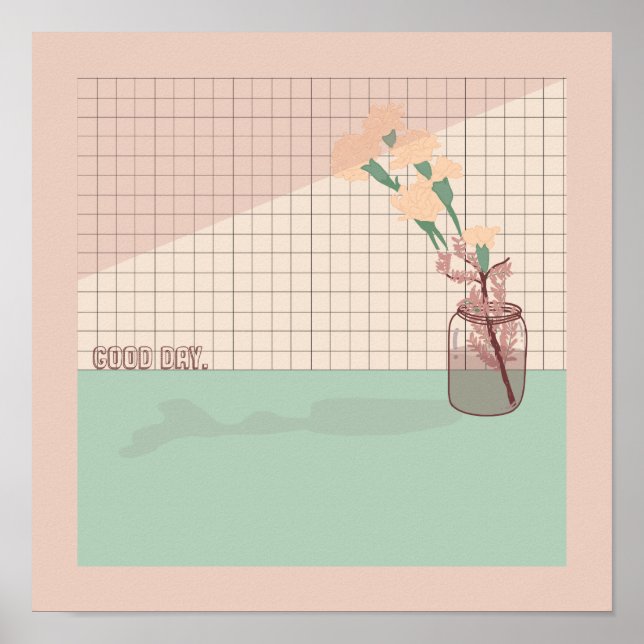 Poster "Bonne Journée" Pastel esthétique (Devant)