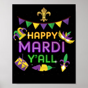 Poster Bonne Mardi Gras Y'all Carnival Festival Fulcolor