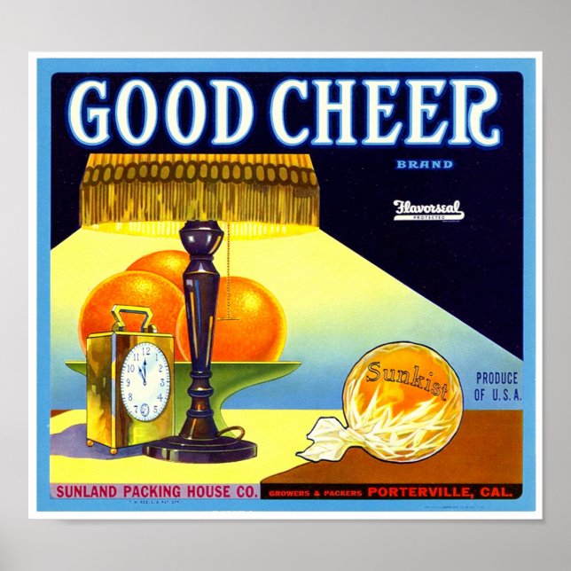 Poster Bonne Marque Cheer Orange Crate Étiquette Western  (Devant)