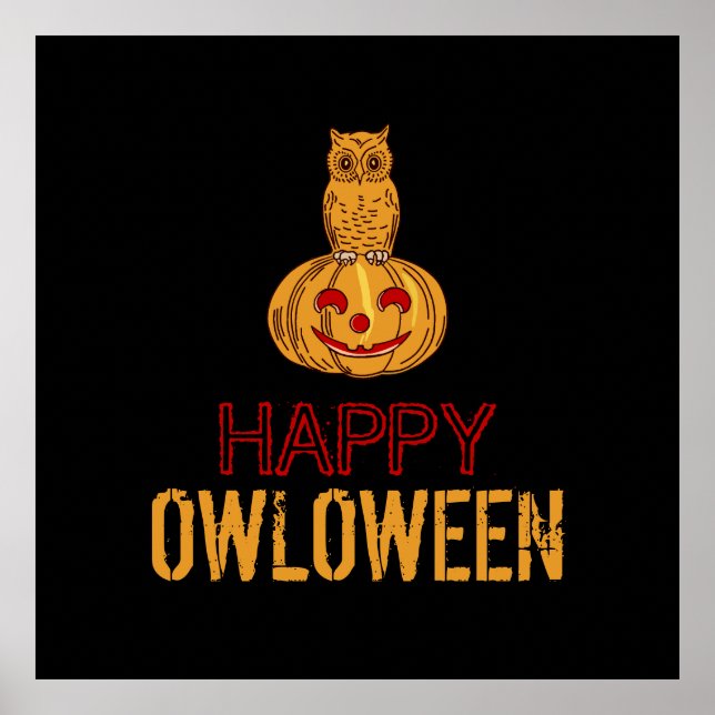 Poster Bonne Owloween, Halloween (Devant)