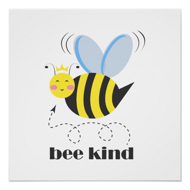 Poster Bonne princesse d'abeille avec couronne et slogan  (Devant)