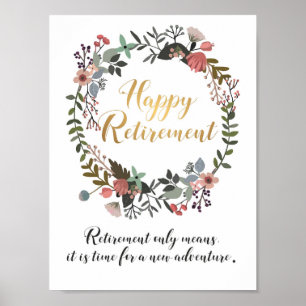 Poster Bonne retraite Félicitations voeux Cadeau