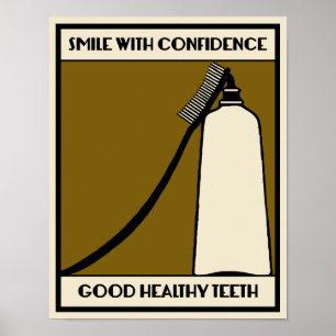 Poster Bonne santé dents rétro publicité