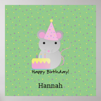 Poster Bonne Souris de fête d'anniversaire