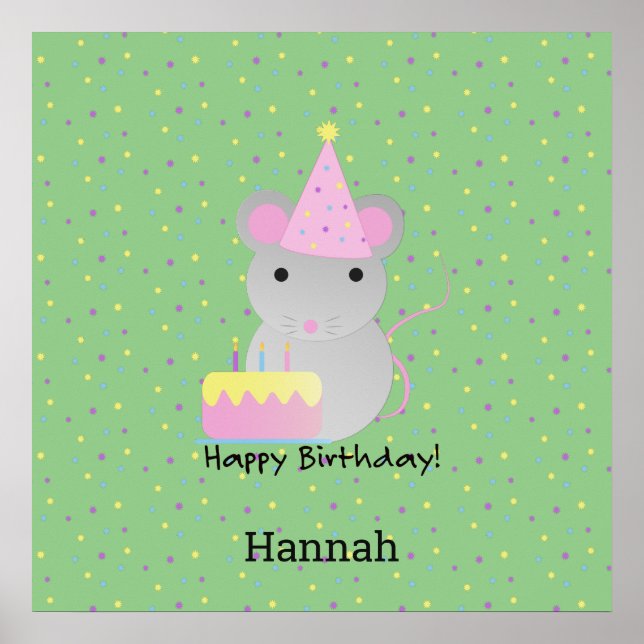 Poster Bonne Souris de fête d'anniversaire (Devant)
