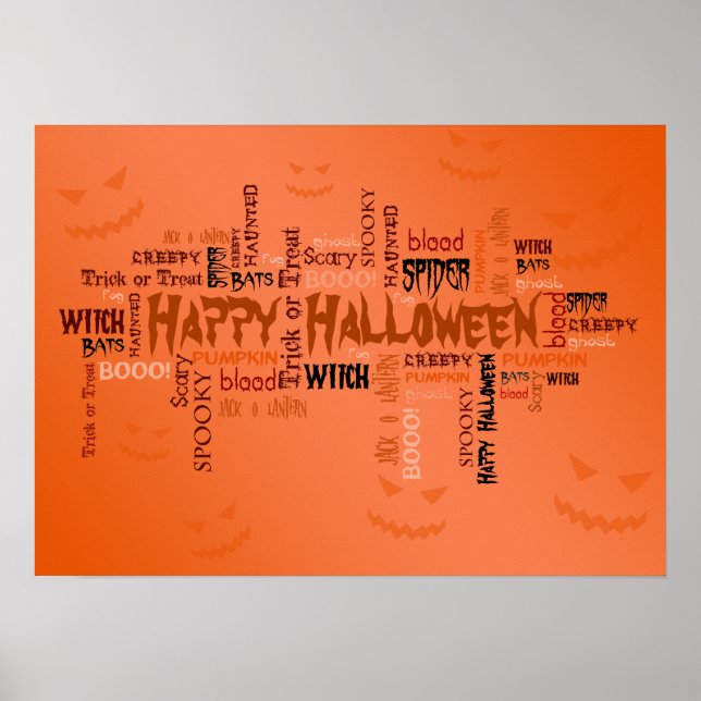 Poster Bonne typographie d'Halloween (Devant)