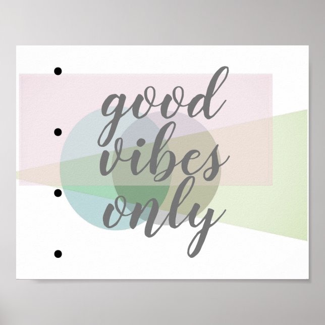 Poster bonne vibes seulement citation sur l'art abstrait  (Devant)