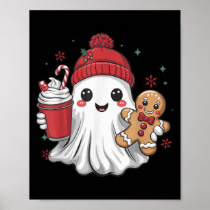 Poster Bonnet fantôme rétro Noël vacances Xmas Café G