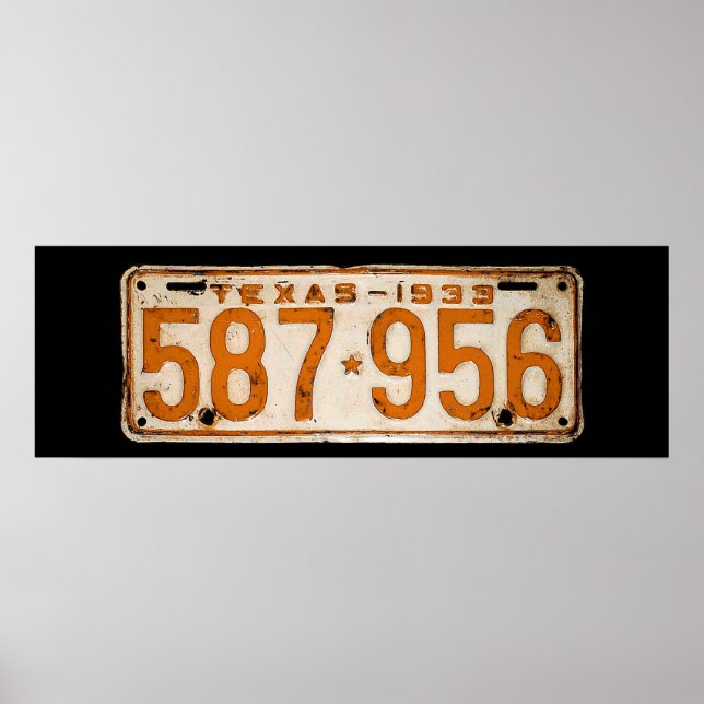 Poster Bonnie & Clyde License Plate (Devant)