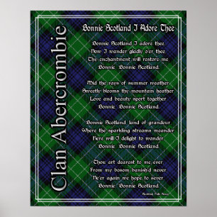 Poster Bonnie Ecosse Je Adore Le Tartan Abercrombie