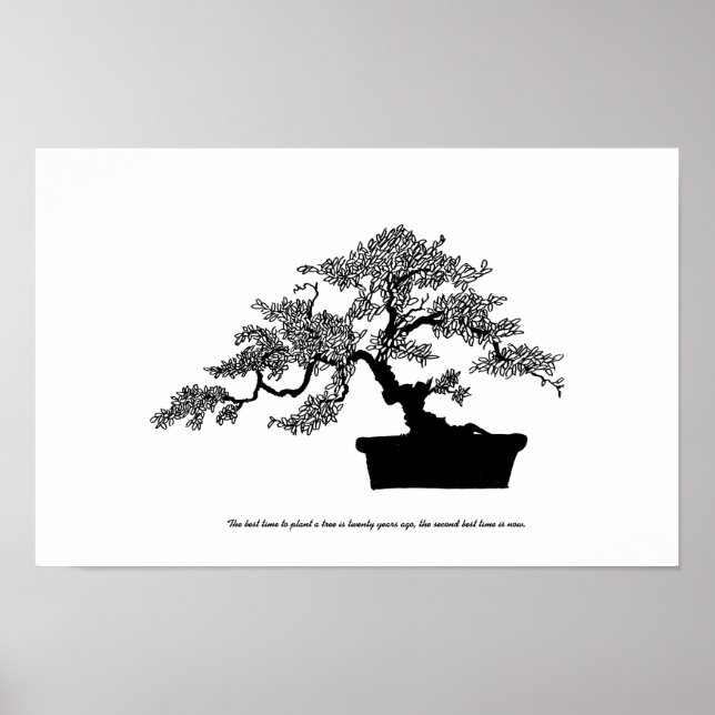 Poster Bonsai avec texte (Devant)