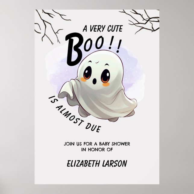 Poster Boo Baby shower Halloween thème Mignonne fête (Devant)