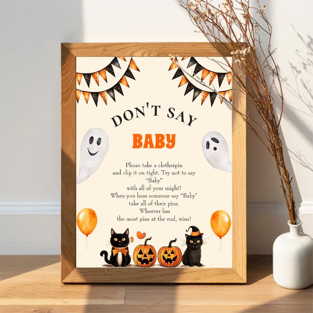 Poster Boo Black Chat "Don't Say Baby" Baby shower Jeu (Créateur téléchargé)
