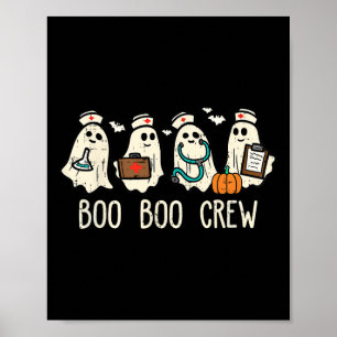 Poster Boo Boo Crew Nurse Funny Ghost Women Halloween Cos