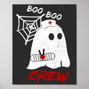 Poster BOO boo infirmière équipage tee, drôle halloween i