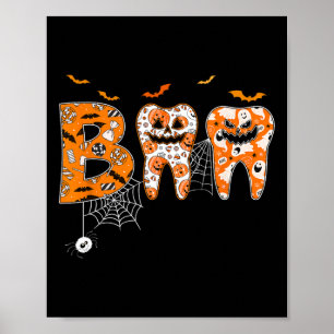 Poster Boo Dents Citrouille Dentiste Dental Hygiéniste Ha