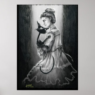 Poster Boo Kitty avec son fantôme