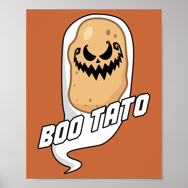 Poster Boo-Tato Éffrayant de la pomme de terre Halloween (Devant)