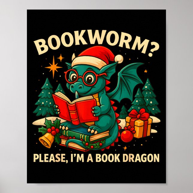 Poster Book Dragon Christmas Reading Gift For Fantasy Lov (Devant)