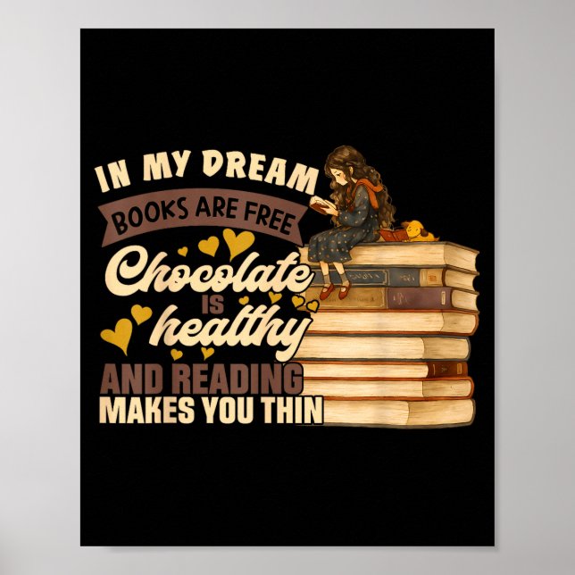 Poster Book Lover Gift Reading Gift Sweet Chocolate Lover (Devant)