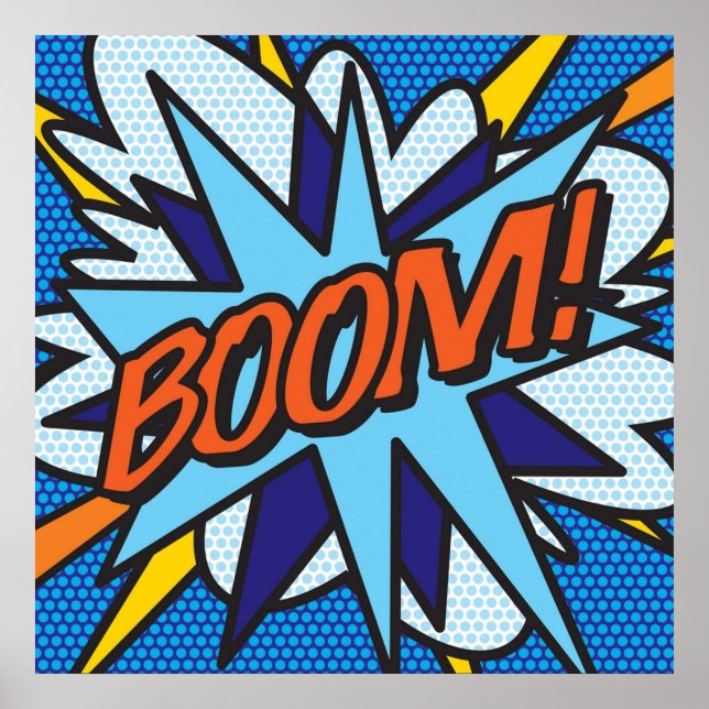 Poster BOOM Comédie Pop Art Moderne Fun Retro (Devant)