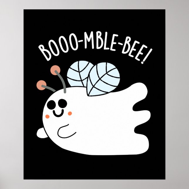 Poster Boomble Bee Funny Ghost Bee Pun Dark BG (Devant)