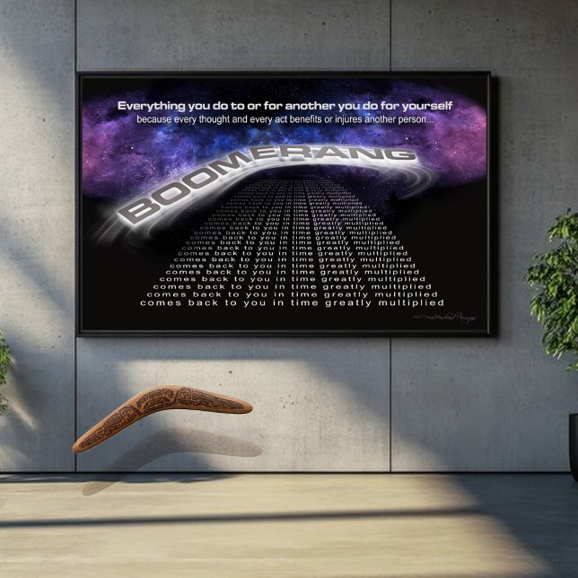 Poster Boomerang - Mur de réflexion Karma & Énergi (Every Action Returns – A Cosmic Reminder in Stunning Design)
