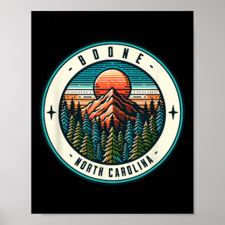 Poster Boone Caroline du Nord Ski Snowboard Famille Séjou