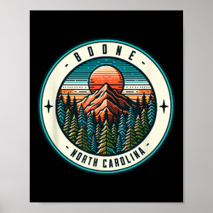 Poster Boone North Carolina Ski Snowboard Famille Tr