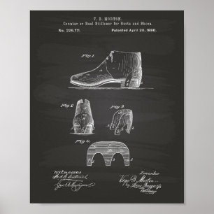Poster Boots and Shoes 1880 Patent Art Chalkboard