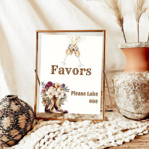 Poster Boots & Bubbly Boho Fête des mariées occidentale f