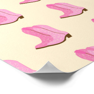 Poster Boots Cowboy Pink Country Texas Ranch