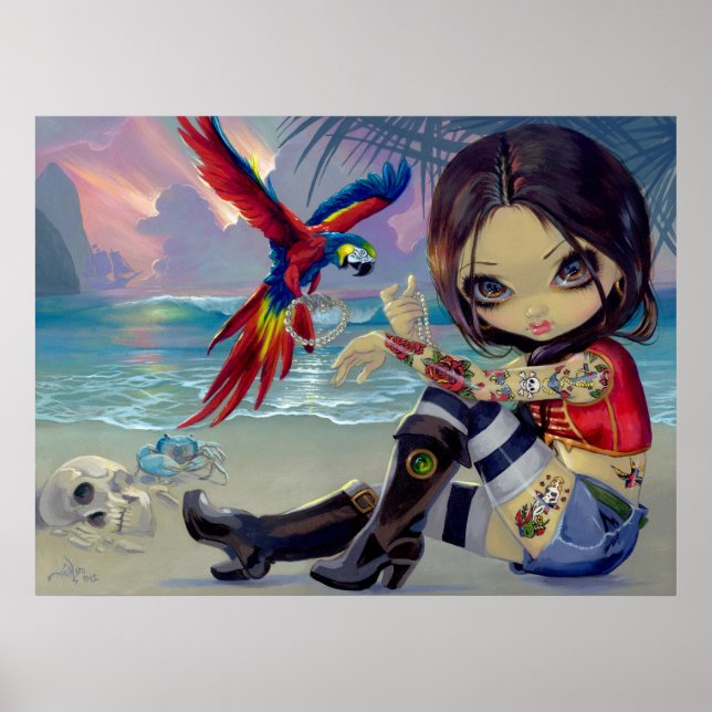 Poster Bootstrap Betsy ART IMPRIMER Pirate Tattoo Girl (Devant)
