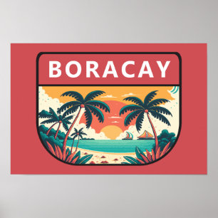 Poster Boracay Philippines Emblème Rétro