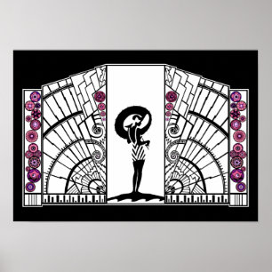 Poster Bord de la mer Deco dans le blanc et le rose