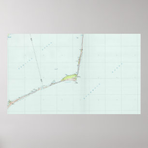 Poster Bord de la mer national Map (1985) du Cap Hatteras